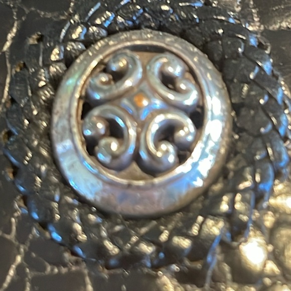 Brighton Vintage Wallet Clutch Hand Bag Crossbody Leather Silver Hardware - Picture 3 of 16